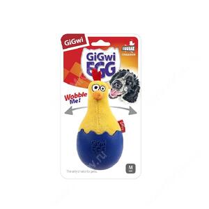 Цыпленок-неваляшка GiGwi Egg с пищалкой, 14 см