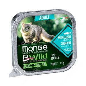 Консервы Monge Cat Bwild Grain Free для взрослых кошек (Треска)
