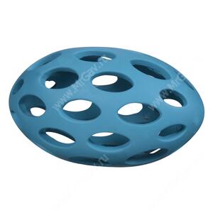 Мячик для регби сетчатый JW Sphericon Dog Toys из каучука, маленький, голубой