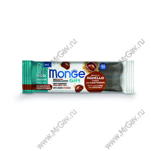 Мясные батончики для собак Monge Gift Sensitive digestion с ягненком, каштаном и инулином для чувствительного пищеварения, 40 г