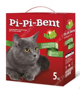 ДУБЛЬНаполнитель Pi-Pi-Bent Сенсация свежести (коробка), 5 кг