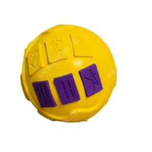 Суперпрочная игрушка Мяч Домино, 6 см, желто-фиолетовая