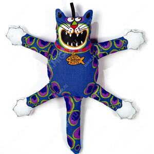 Злобный кот Fat Cat Terrible Nasty Scaries Dog Toy, большой, синий