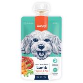 Лакомство Wanpy Dog мясной мусс из ягненка и моркови с горохом, 90 г