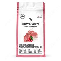 Bowl Wow для щенков средних пород,индейка и ягненок, рис и брусника