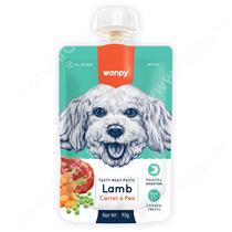 Лакомство Wanpy Dog мясной мусс из ягненка и моркови с горохом, 90 г