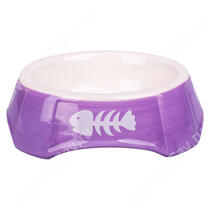 Миска Mr.Kranch керамическая для кошек Рыбки, фиолетовая, 140 мл