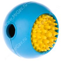 Мячик с ежиком JW Grass Ball из каучука, средний, голубой